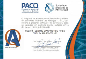Cedapi recebe Certificado do Programa de Acreditação e Controle da Qualidade pela Sociedade Brasileira de Patologia
